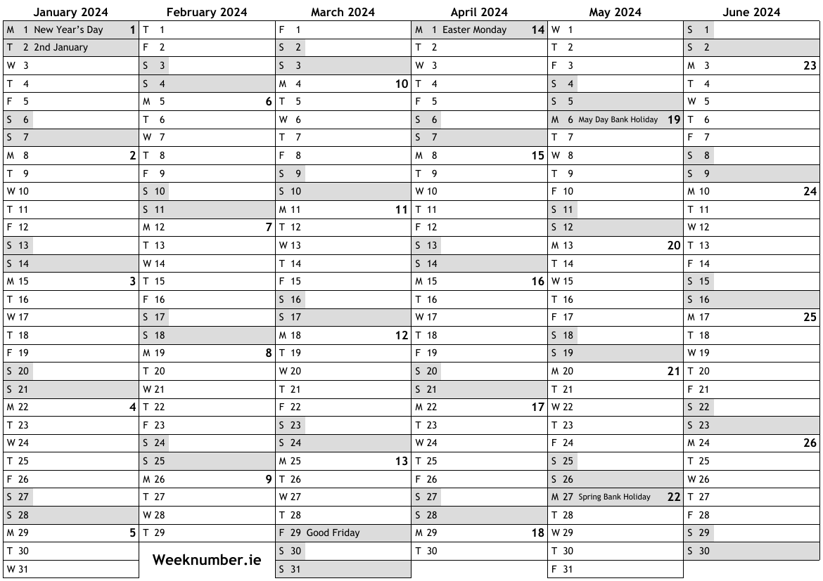 2024 calendar with week numbers and holidays for Scotland … official